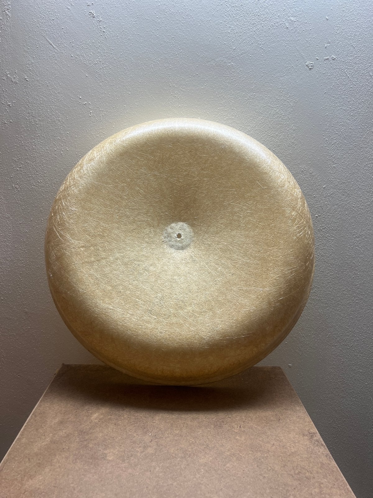 Vintage Plafond- of wandlampenkap - glasvezel - 51,5 cm, Beige, Rond, Ophalen of Verzenden, Zo goed als nieuw