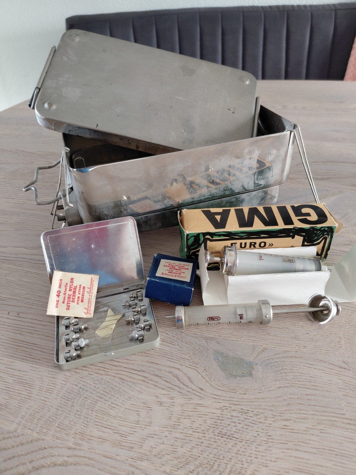 Vintage Medische Instrumenten Set - Sterilisator, Spuiten, Ophalen of Verzenden