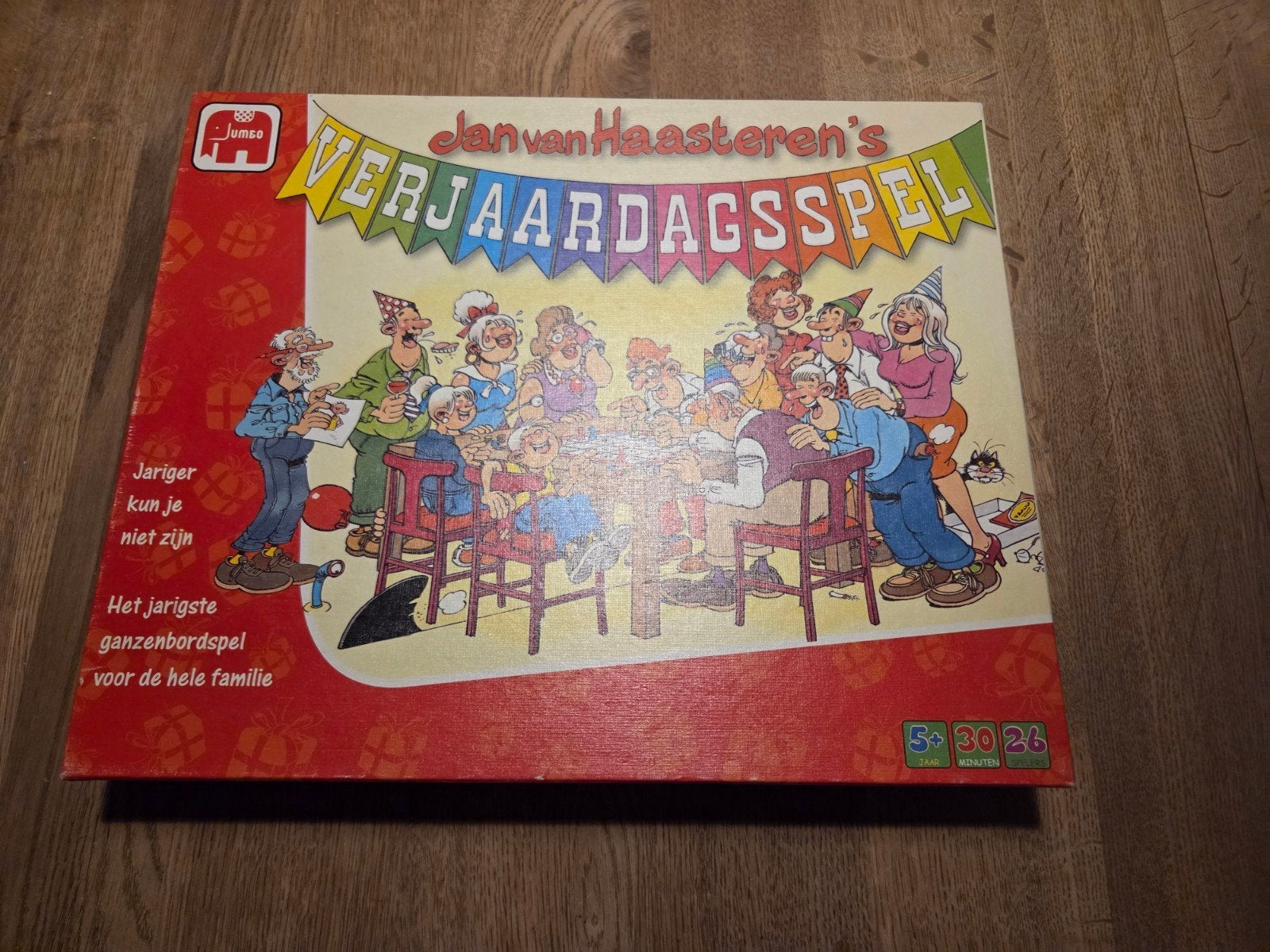 Jan van Haasterens Verjaardagsspel - Ganzenbord, Drie of vier spelers, Ophalen of Verzenden, Zo goed als nieuw, Jumbo