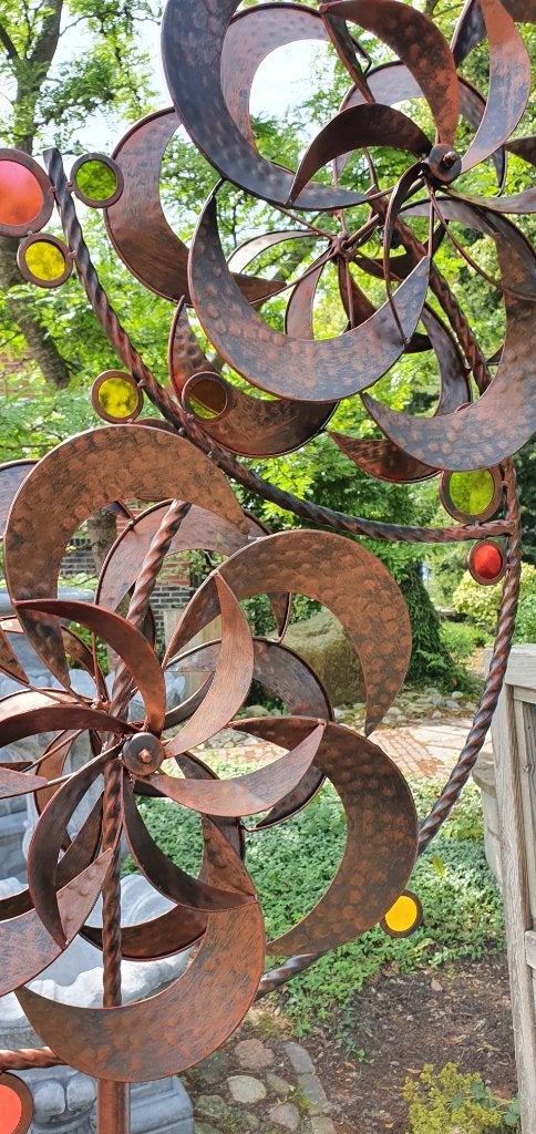 windmolen / DUBBELE BLOEM/windspinner, Huis en tuin decoratie Marie, Nieuw, Info@huisentuindecoratiemarie.nl, Peize