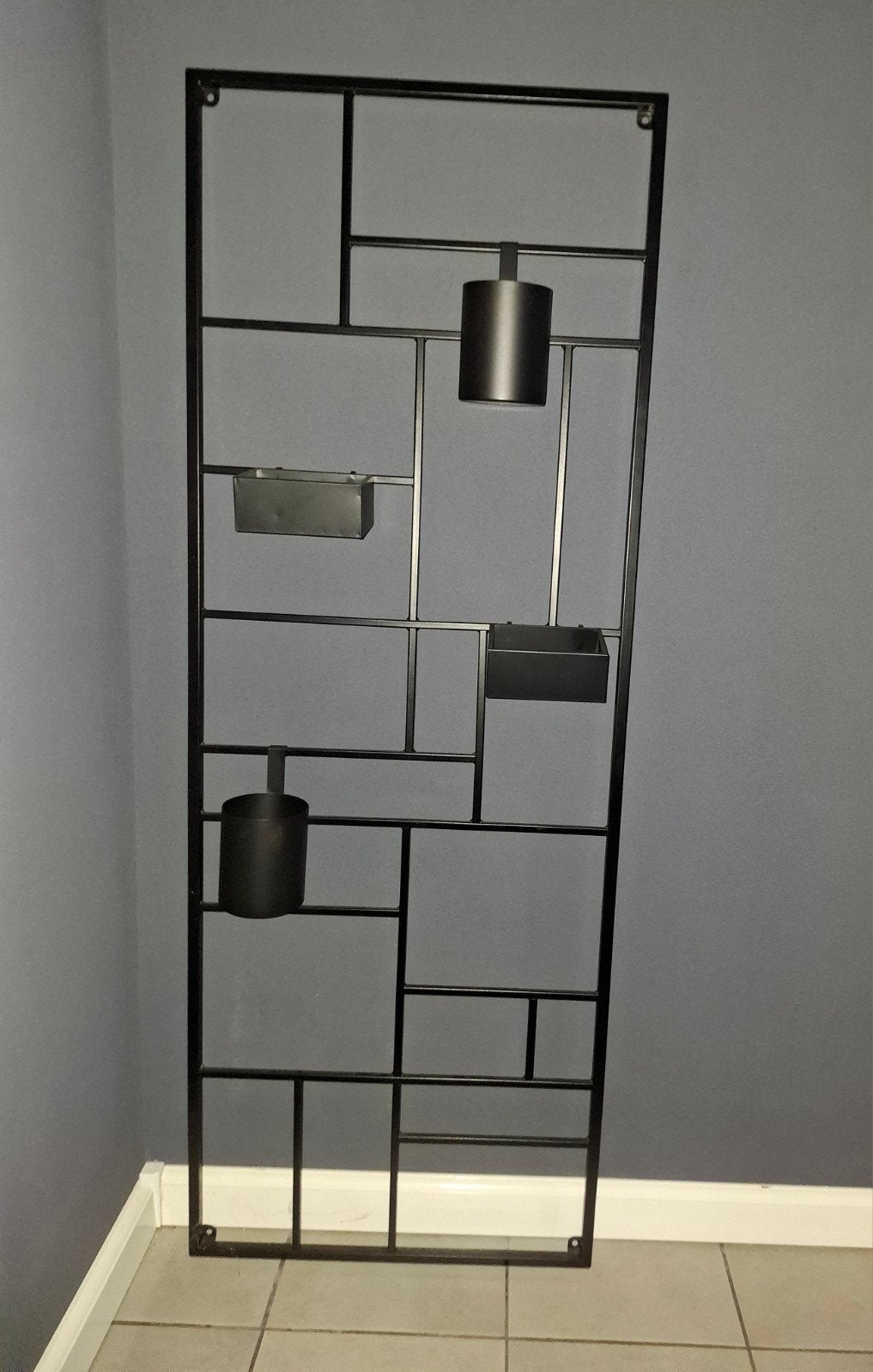 Xenos wandrek met 4 verplaatsbare bakjes - 150x55cm, Ophalen, Nieuw, Zwart