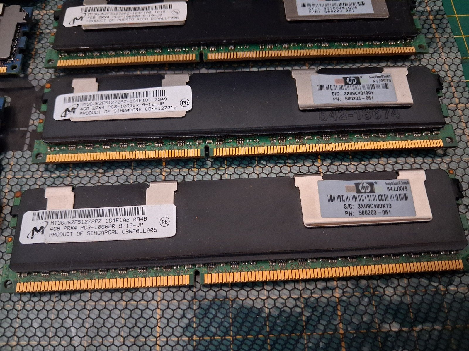 HP 4GB DDR3 RAM Geheugenmodules (3 stuks), Computers en Software, Gebruikt, DDR3, Ophalen of Verzenden, Desktop