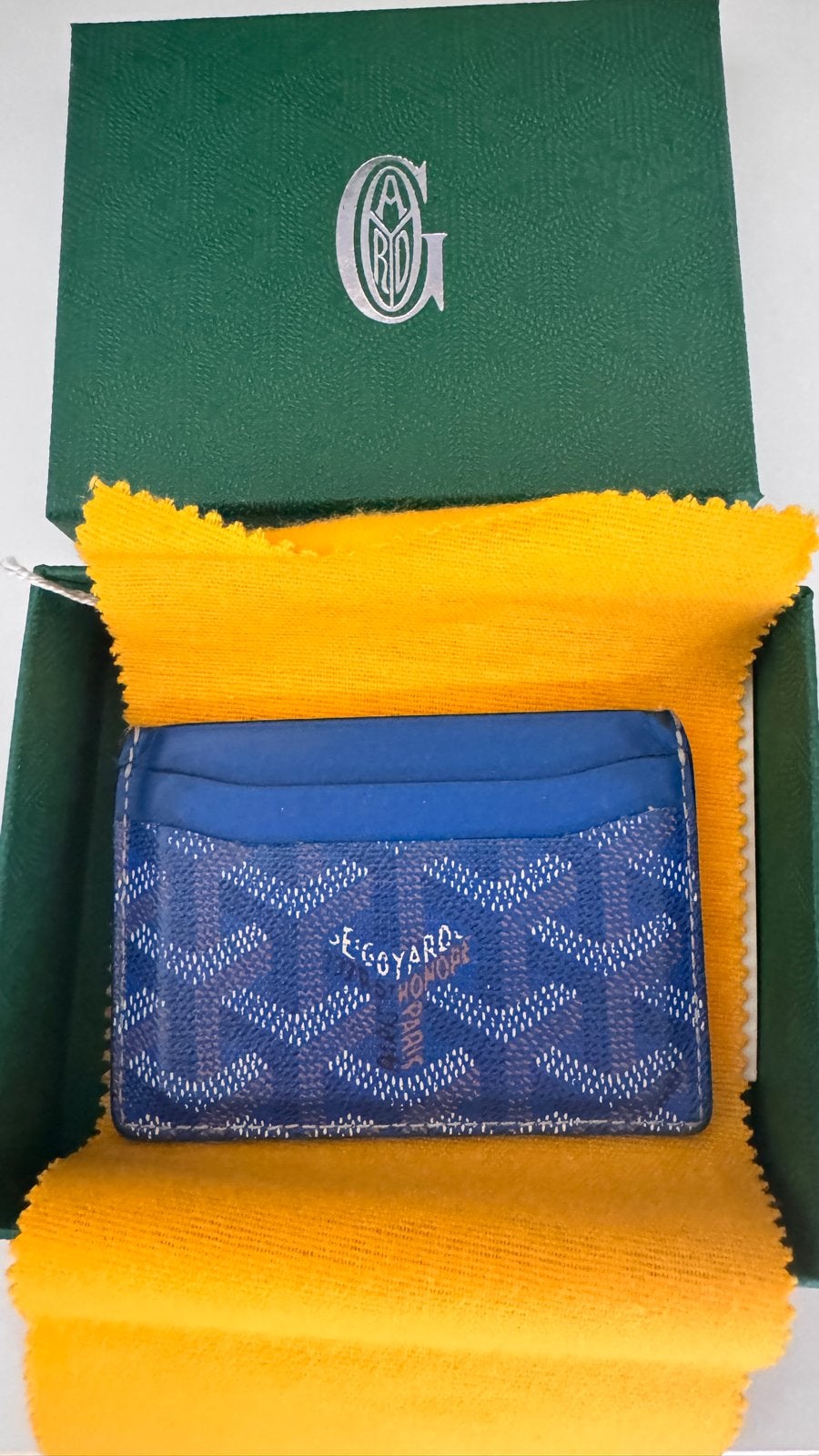 Goyard Card Holder - Blauw - Inclusief Bon & Verpakking, Ophalen of Verzenden, Gebruikt, Blauw, Overige merken