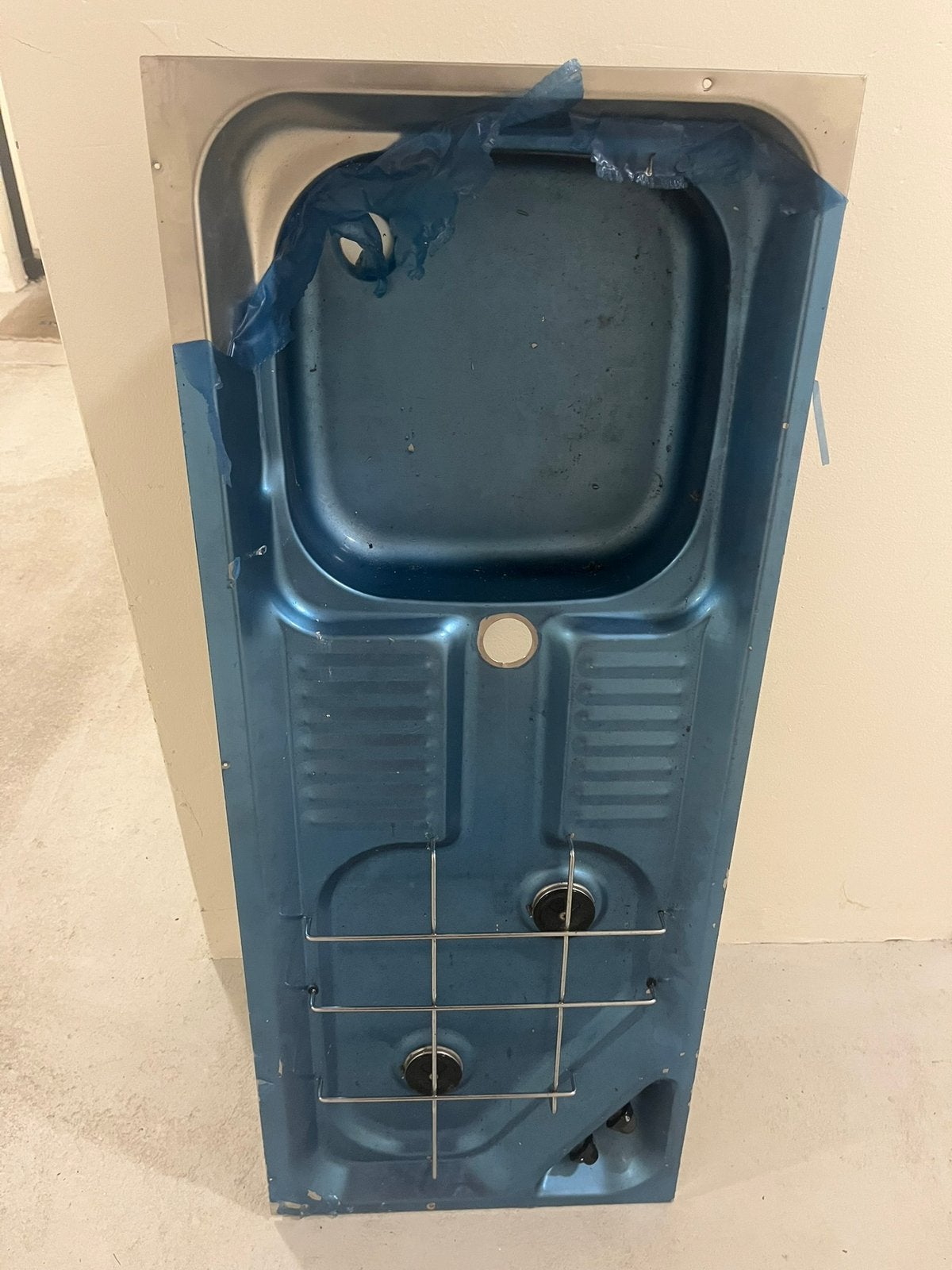 RVS spoelbak met gaskookplaat, Ophalen, 100 tot 150 cm, Zo goed als nieuw, Minder dan 100 cm