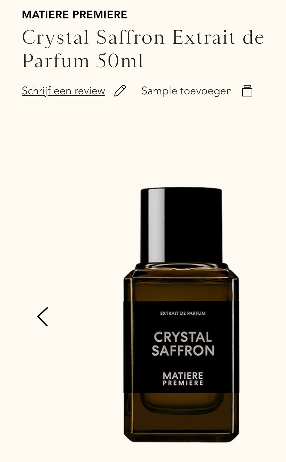 Matiere Premiere Crystal Saffron Extrait De Parfum, Sieraden, Tassen en Uiterlijk, Uiterlijk | Parfum, Ophalen of Verzenden, Nieuw