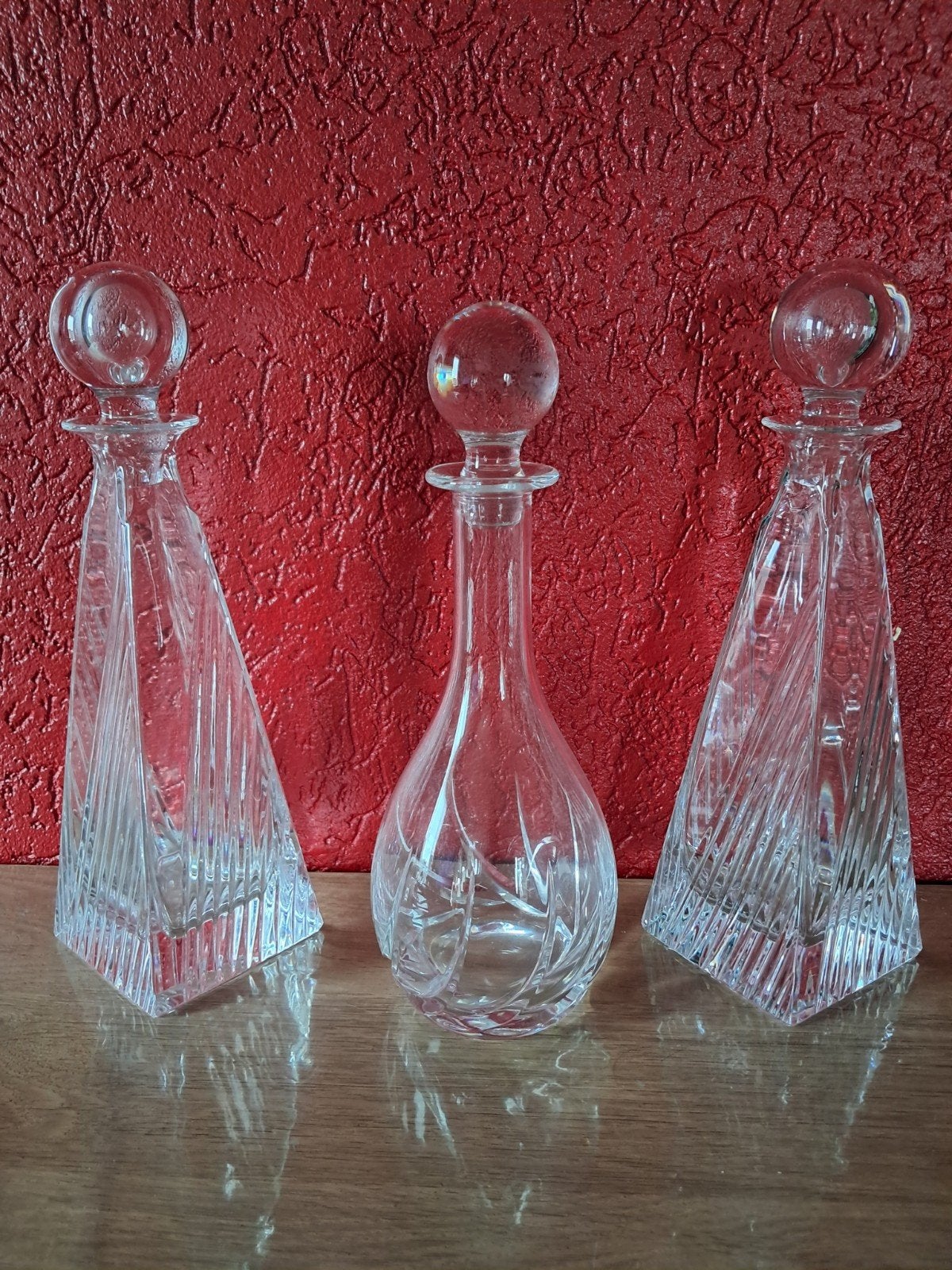 Verschillende geslepen kristallen karaffen. Per stuk:, Antiek en Kunst, Antiek | Glas en Kristal, Ophalen of Verzenden