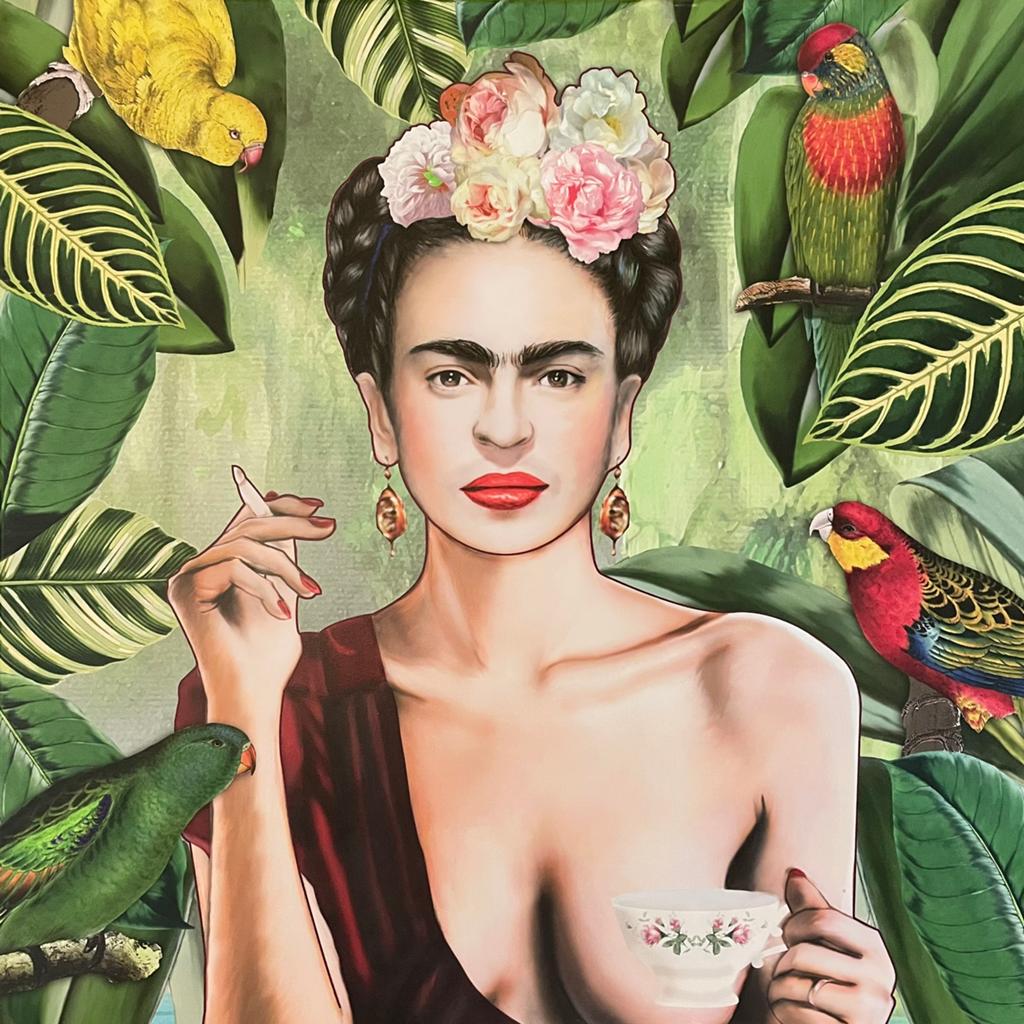 Frida Kahlo Pop Art Canvas 70x70cm, Ophalen