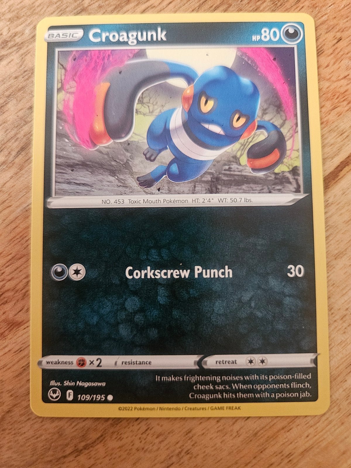 Croagunk Pokémon kaart 109/195, Ophalen of Verzenden, Zo goed als nieuw, Losse kaart