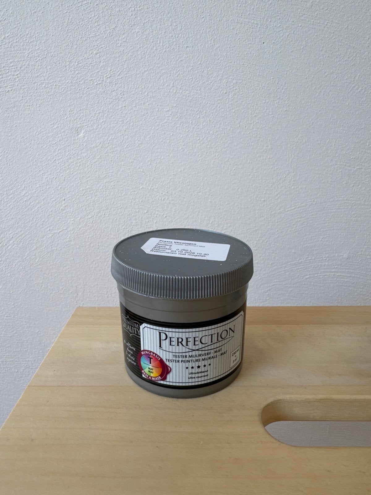 Perfection Tester Muurverf 250ml kleur Rooibos, Ophalen of Verzenden, Grijs, Minder dan 5 liter, Verf