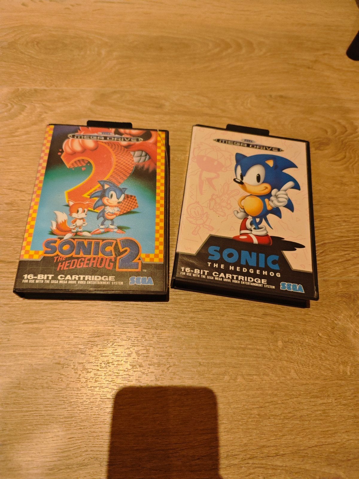 Sonic the Hedgehog 1 & 2 voor Sega Mega Drive, Spelcomputers en Games, Gebruikt, 2 spelers, Ophalen of Verzenden, Vanaf 3 jaar