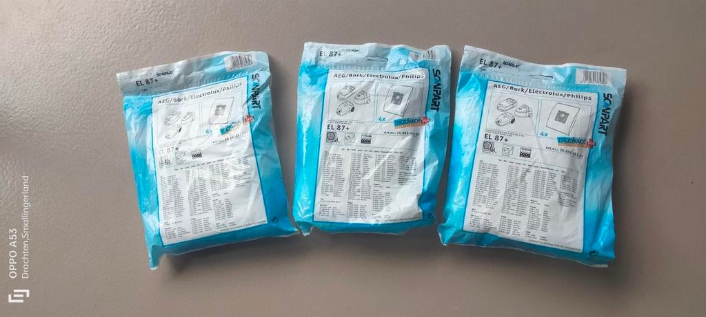 3x nieuwe stofzuigerzakken EL 87+, Witgoed en Apparatuur, Stofzuigers, Ophalen of Verzenden, Nieuw