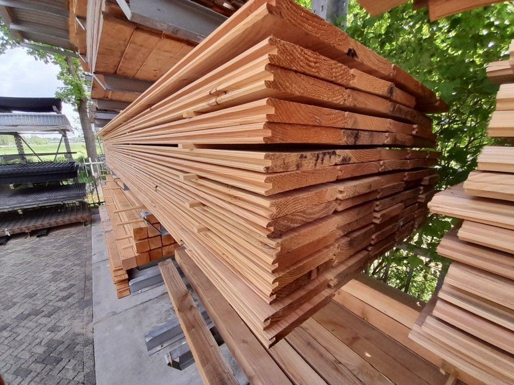 Douglas Blokhutprofielplanken, 28x195cm. Diverse lengtes (*), Tuin en Terras, Palen, Balken en Planken, Ophalen of Verzenden, Nieuw