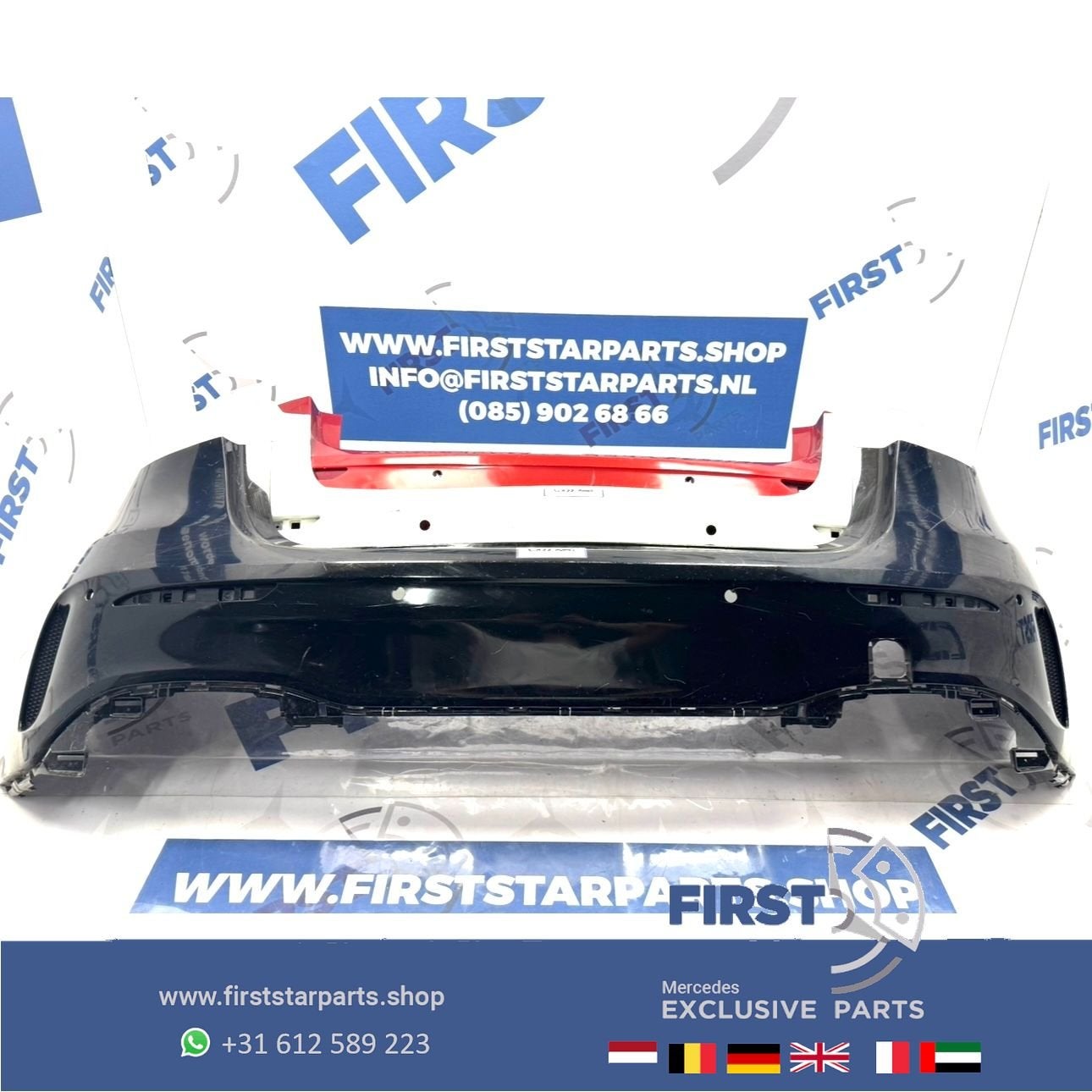 A1778851301 W177 ACHTERBUMPER A KLASSE AMG BUMPER ZWART/WIT/, Gebruikt, -, Ophalen of Verzenden, Achter