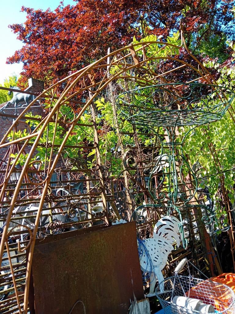 Zeer grote rozenboog tuinpoort ereboog Massief zwaar ijzer, Ophalen, Gebruikt