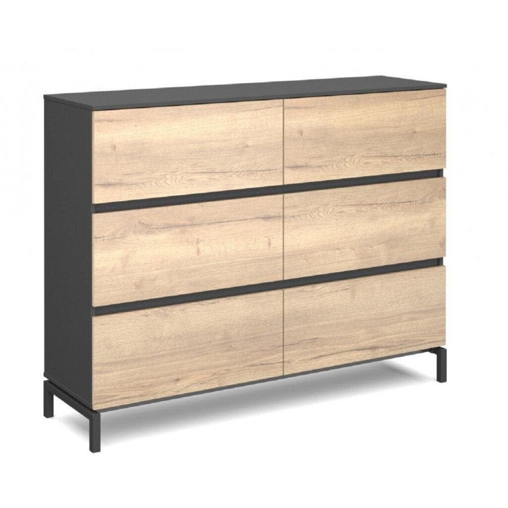 MN Cube Dressoirkast Antraciet Natuur Eiken H155xB160xD44, Huis en Inrichting, Ophalen of Verzenden, Nieuw, 25 tot 50 cm, 150 tot 200 cm