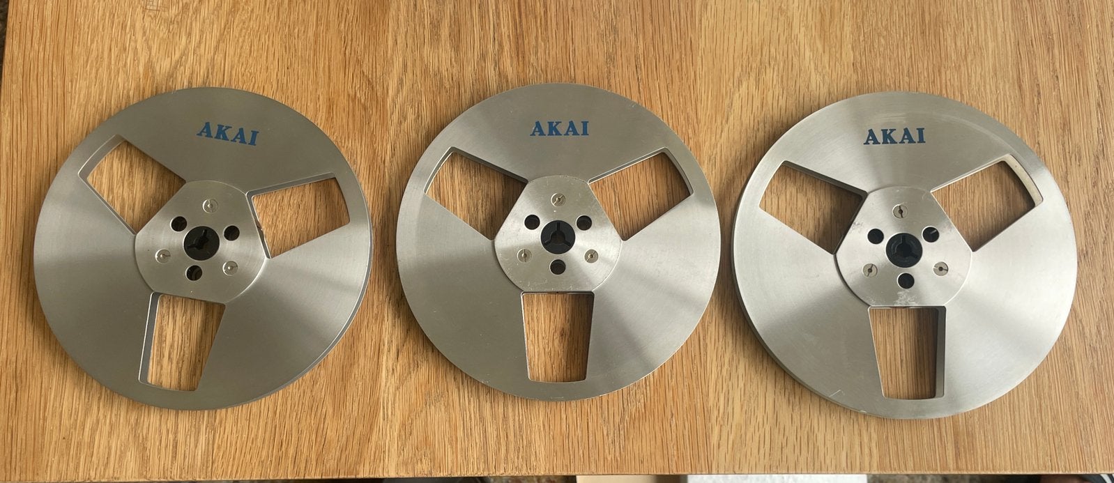 3 Originele AKAI aluminium 18 cm bandrecorderspoelen, Audio, Tv en Foto, Bandrecorders, Ophalen of Verzenden, Bandrecorder