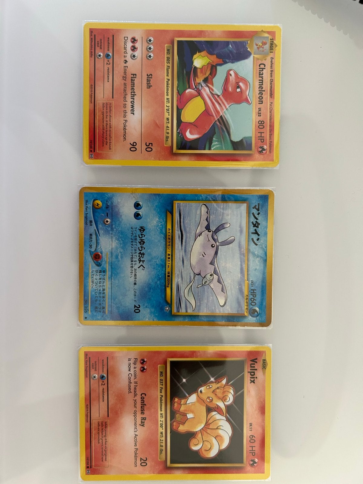 Diverse Pokémon Kaarten - Charmeleon, Mantine, Vulpix, Bulba, Ophalen of Verzenden, Gebruikt, Meerdere kaarten