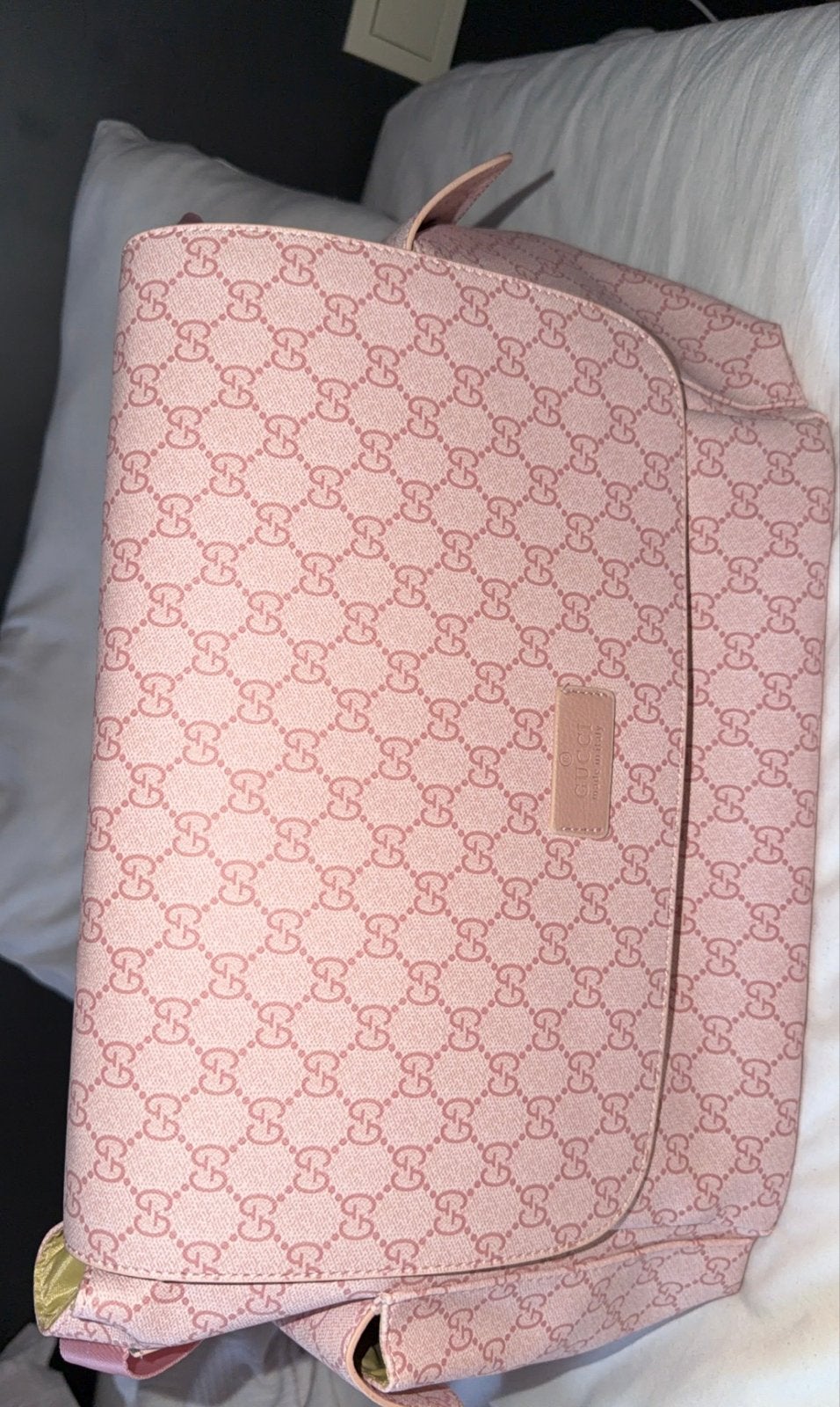 Gucci Roze Luiertas, Gucci, Zo goed als nieuw, Meerdere opbergvakken, Roze