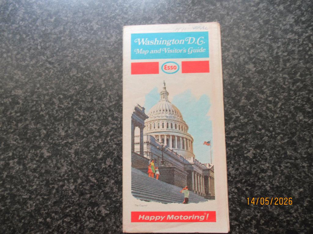 ESSO WEGENKAART /  PLATTEGROND VAN WASHINGTON D.C -1971, Gelezen, Overige gebieden, Overige typen, Ophalen of Verzenden