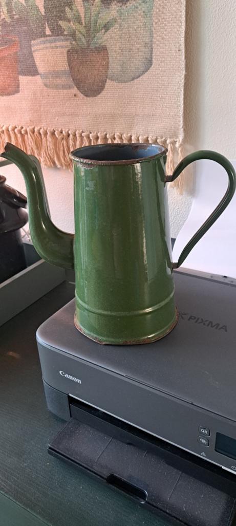 Groene Emaille Koffiekan, Ophalen of Verzenden
