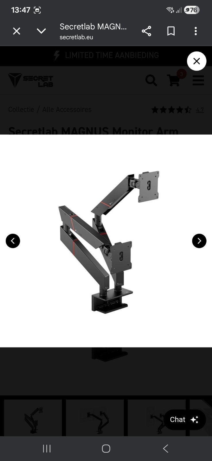 Secretlab MAGNUS Dual Monitor Arm, Ophalen of Verzenden