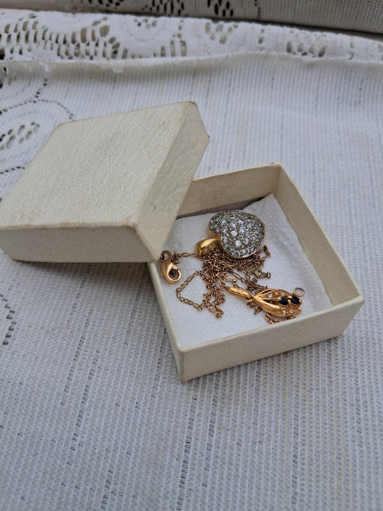Vintage sieraden, Verzenden, Overige materialen, Hanger, Met edelsteen