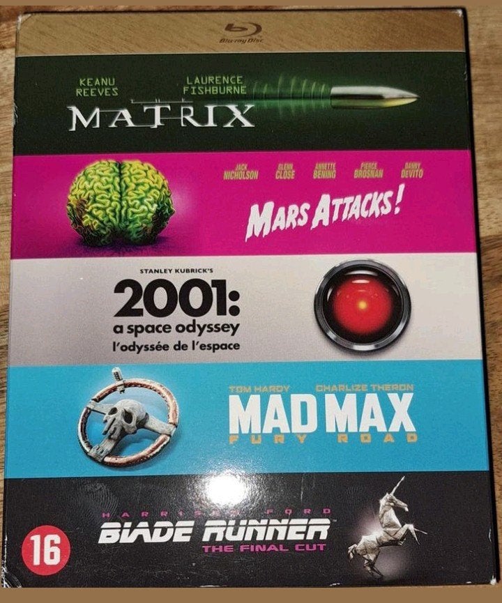 Matrix, Mars Attacks!, 2001: A Space Odyssey, Mad Max boxset, Cd's en Dvd's, Blu-ray, Zo goed als nieuw, Boxset, Ophalen