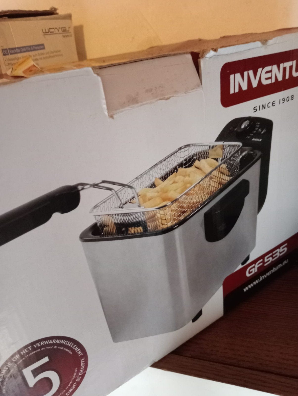 Inventum GF535 Fast Fry Frituurpan XXL - Ongebruikt, 2 tot 3 liter, Ophalen, Nieuw, Uitneembare binnenpan