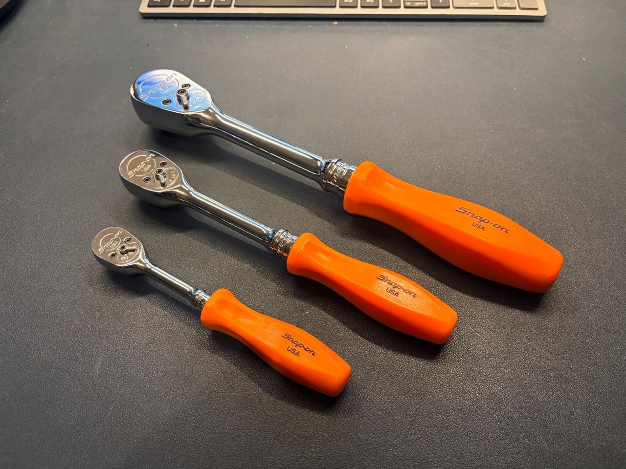 Snap-on hard handle ratel set 1/4, 3/8, 1/2 oranje, Ophalen of Verzenden