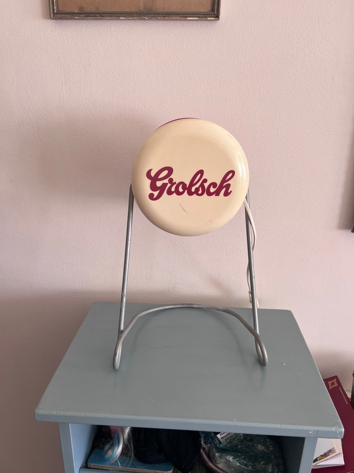 Vintage Grolsch designlamp tafellamp lamp, Vintage, Met schakelaar, Gebruikt, Vintage