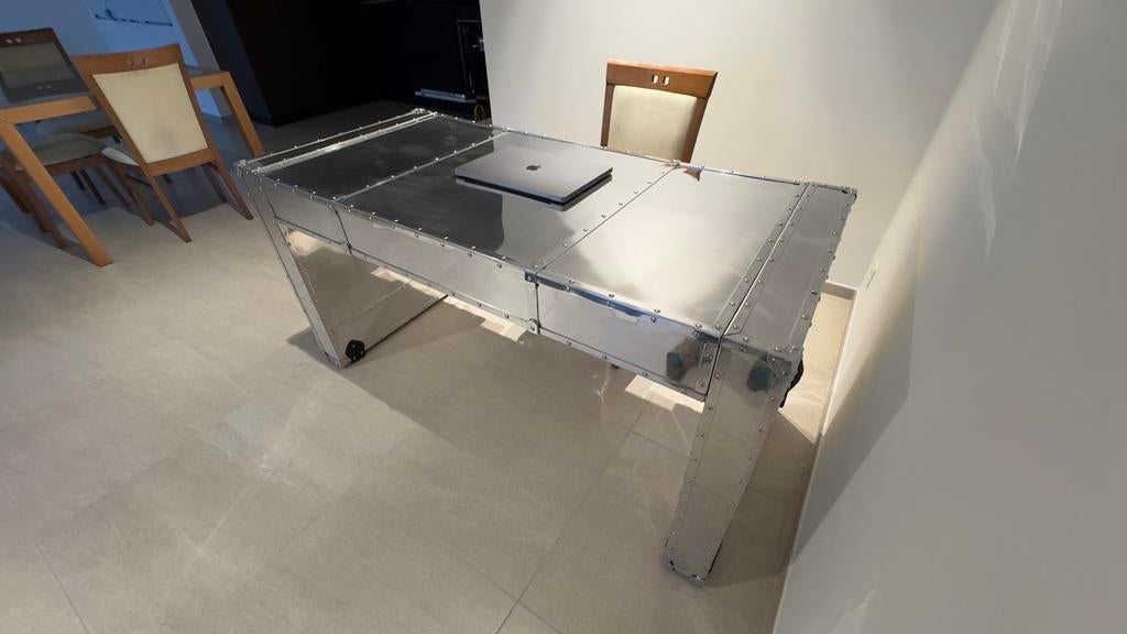 Casa Padrino Luxe Bureau 'Koffer Design' - Industrieel & Vin, Huis en Inrichting, Bureaus, Overige typen, Metaal, Nieuw, Ophalen of Verzenden