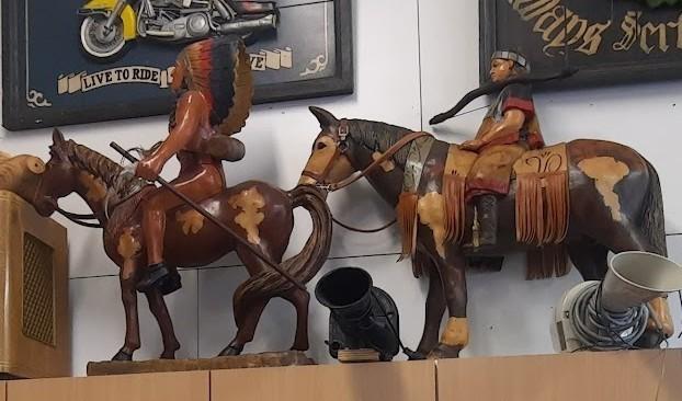 Cowboys te Paard, Antiek en Kunst, Ophalen, Overige onderwerpen, Houtsnijwerk, 50 - 100 cm