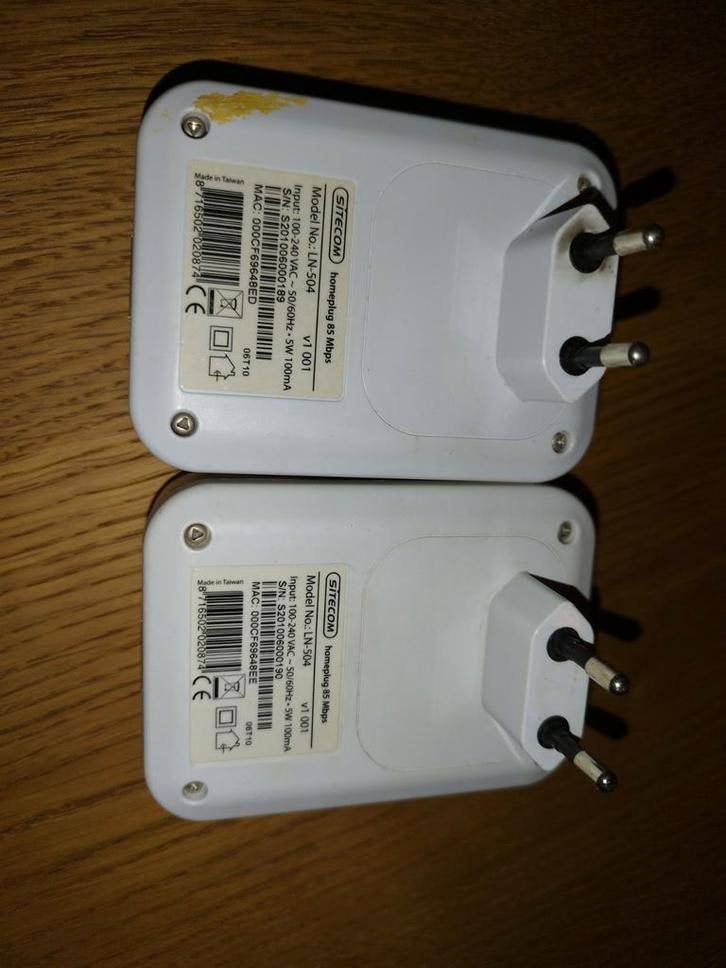 Sitecom Homeplug 85 Mbps (2 stuks), Ophalen of Verzenden, Gebruikt