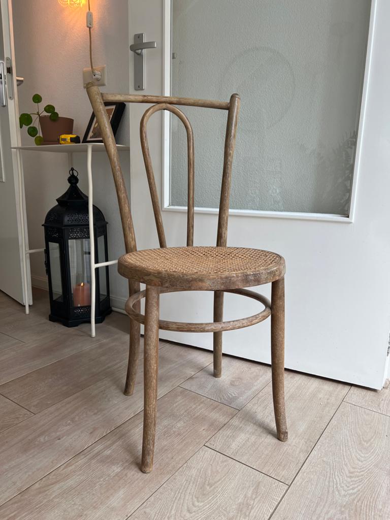 Vintage Thonet stoel met rotan zitting, Ophalen