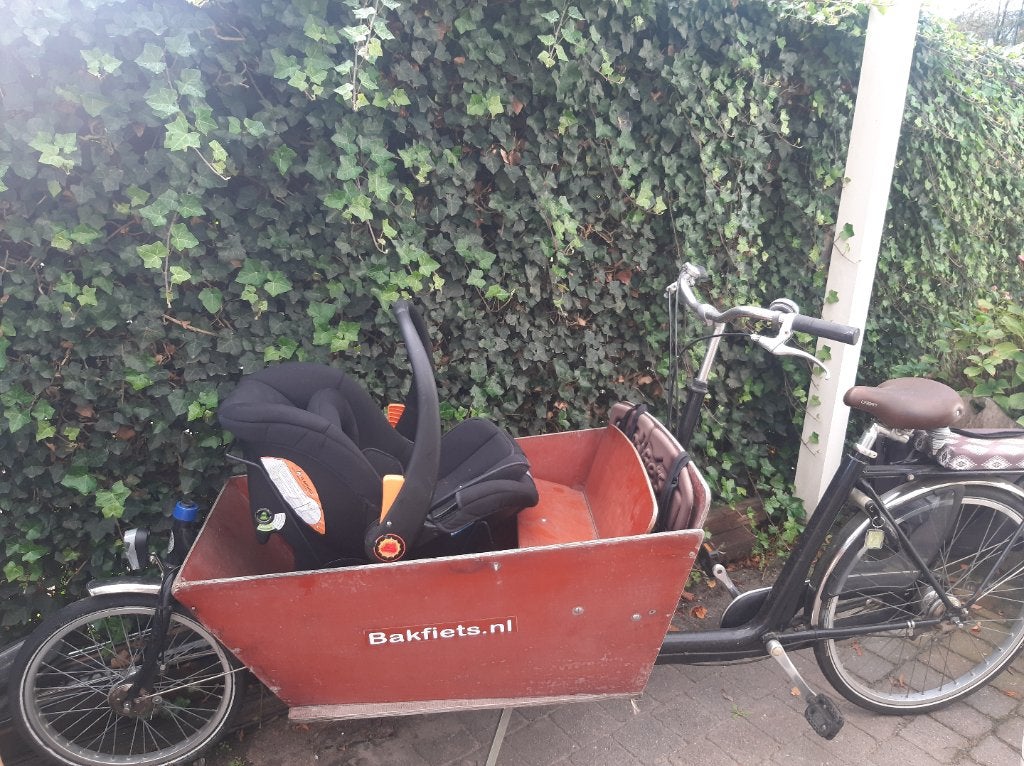 Bakfiets met versnellingen, Gebruikt, Huif, 3 kinderen, Trommelrem