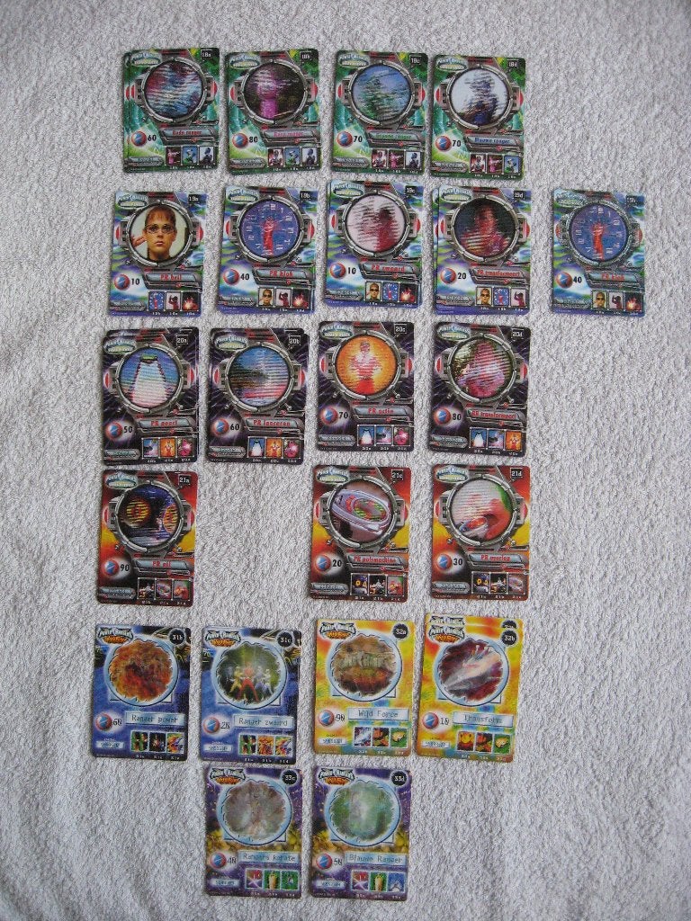 FOX TV cards uit 2003 en 2004 /Japanse kaarten Power Rangers, Verzenden, Zo goed als nieuw, Meerdere kaarten