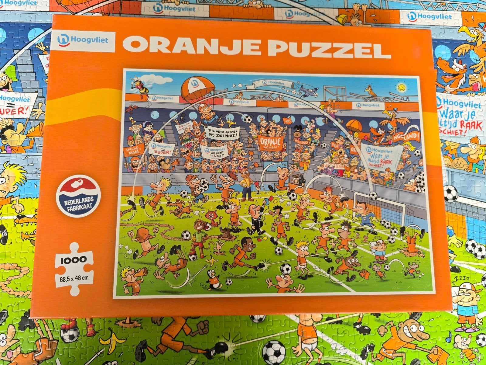 Oranje puzzel van de Hoogvliet, 1000 stukjes, Ophalen, 500 t/m 1500 stukjes, Zo goed als nieuw