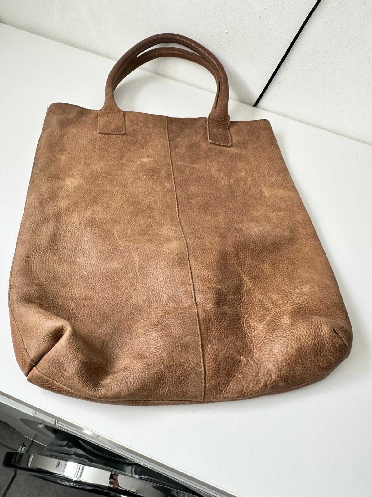 Yaya women shopper licht cognac leer, Ophalen of Verzenden, Zo goed als nieuw, Bruin, Shopper
