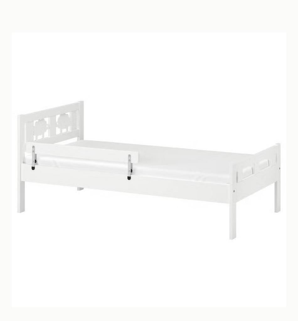IKEA Kritter peuterbed wit met matras, Gebruikt, Wit, Hout, Eenpersoons