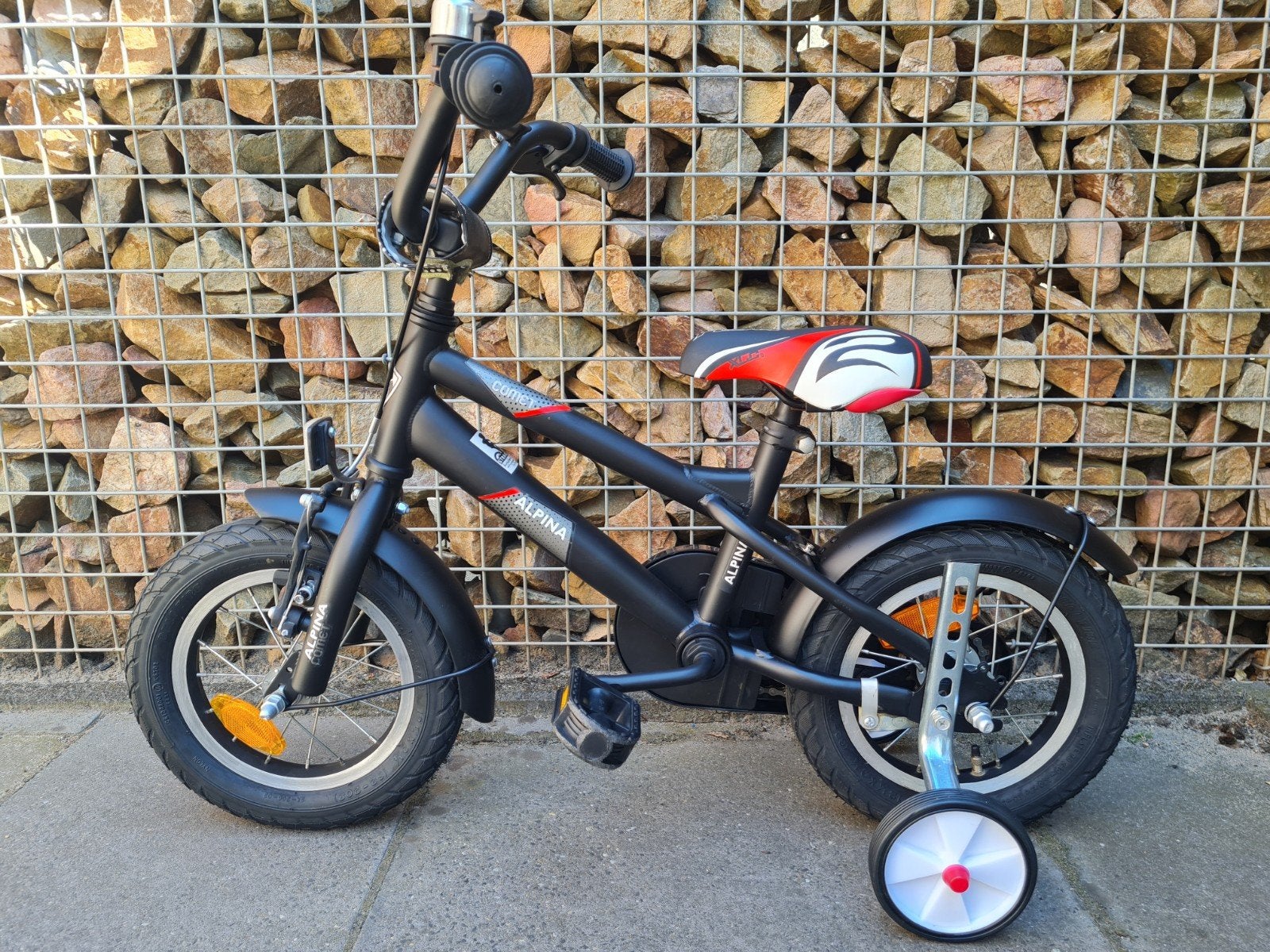 Zgan 12" Alpina Comet kinderfiets met zijwieltjes nw banden, Fietsen en Brommers, Ophalen, Terugtraprem, Zijwieltjes, ALPINA