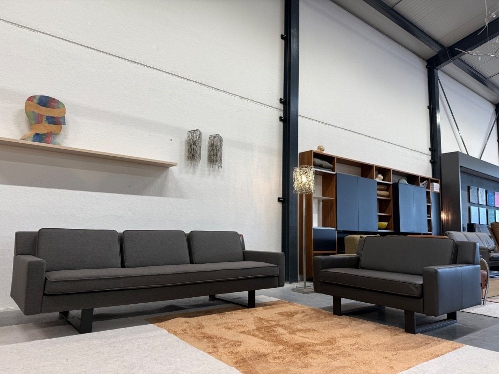 Nieuw Gelderland 7850 3 Zits Bank grijs stof Design 240, Huis en Inrichting, Ophalen of Verzenden, Rechte bank, Info@gelderlanddesign.com