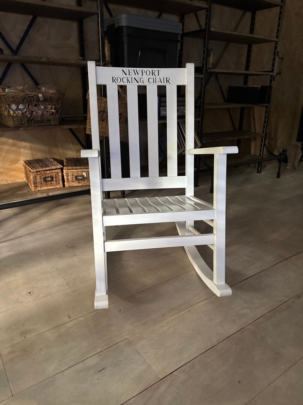 Riviera Maison Newport Rocking Chair Schommelstoel Wit, Ophalen, Wit, Zo goed als nieuw, Eén