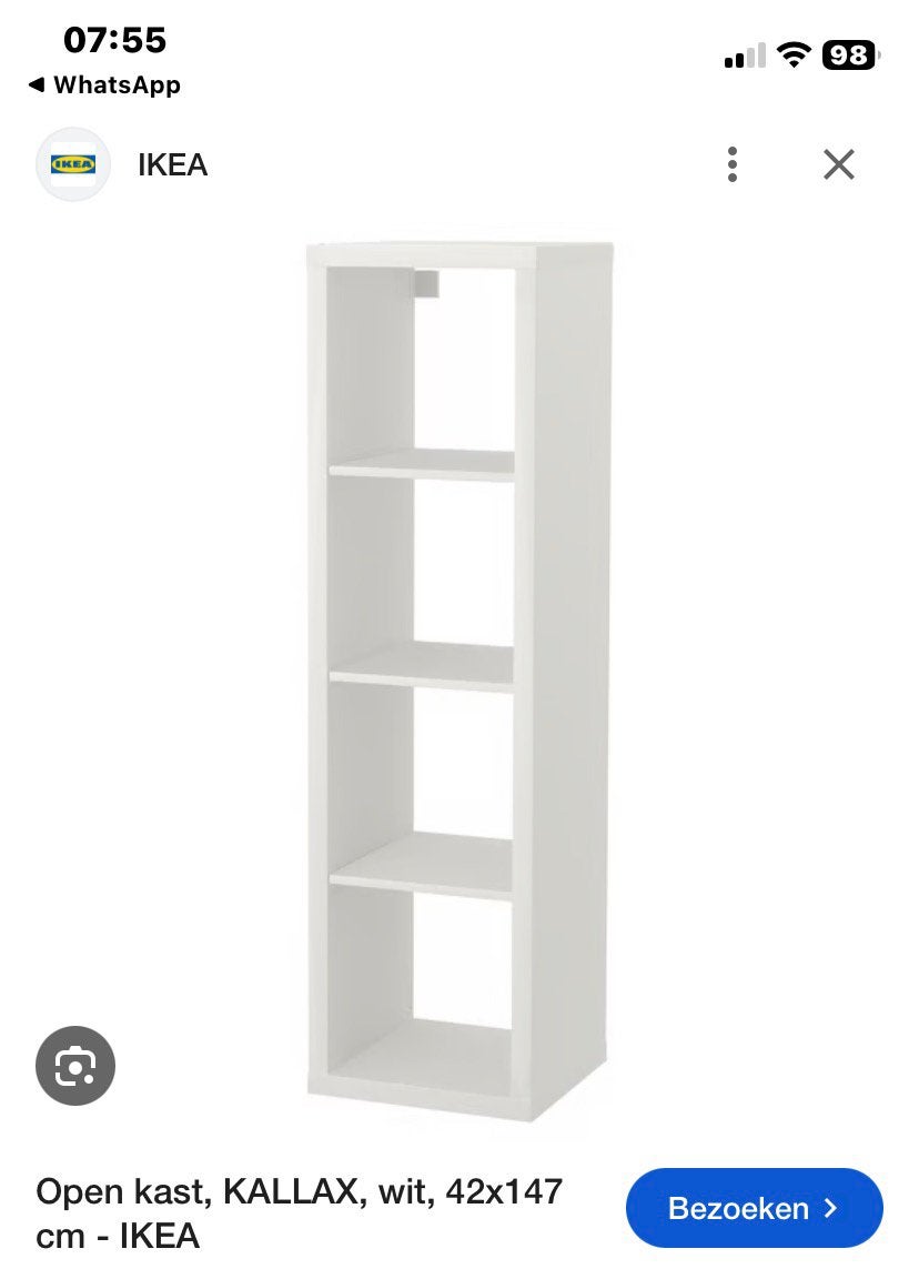 Ikea Kalax 4 vakken plus 4 lades, Huis en Inrichting, Kasten | Boekenkasten, Ophalen, Nieuw