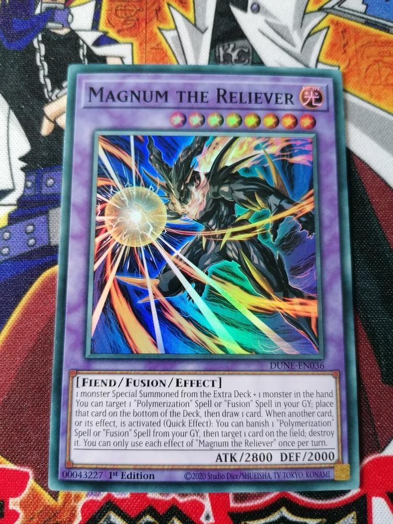 Magnum the Reliever - Super Rare DUNE - Yu-Gi-Oh, Ophalen of Verzenden, Zo goed als nieuw, Foil