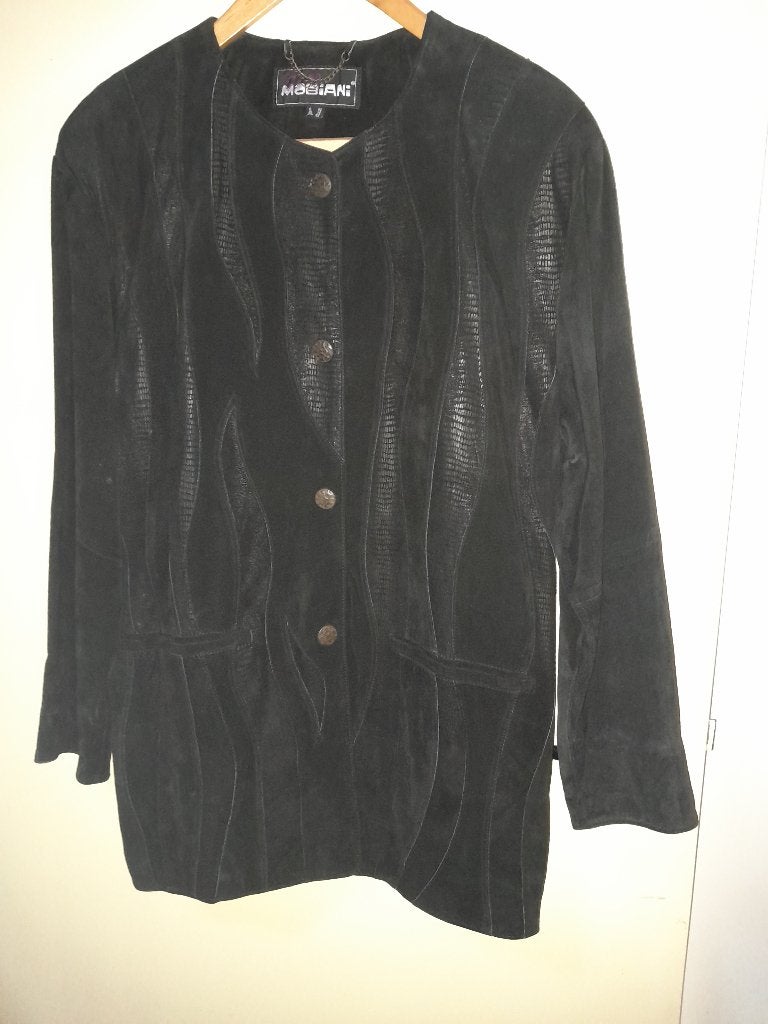 nieuwe suede dames blazer mt 42, Zwart, Maat 42/44 (L), Nieuw, Ophalen of Verzenden