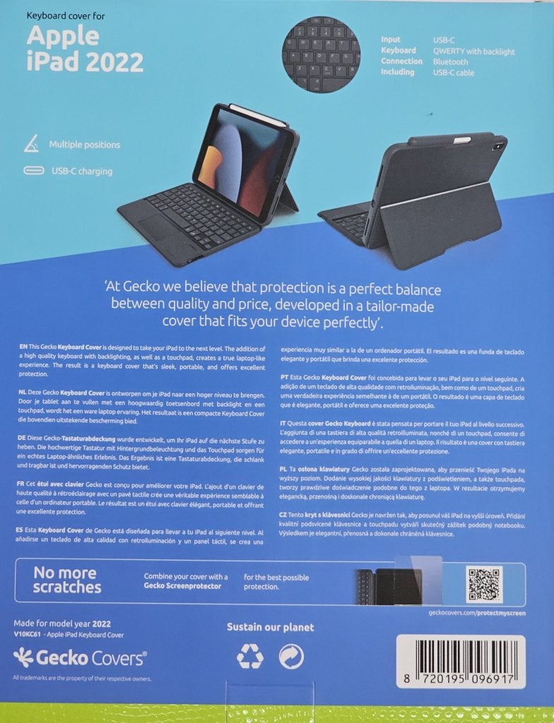 Gecko - Keyboard Cover - Ipad A16 (2025) & 10 (2022) | Nieuw, Info@tag.nl, Telco Accessories Group, Nieuw, Bescherming voor- en achterkant