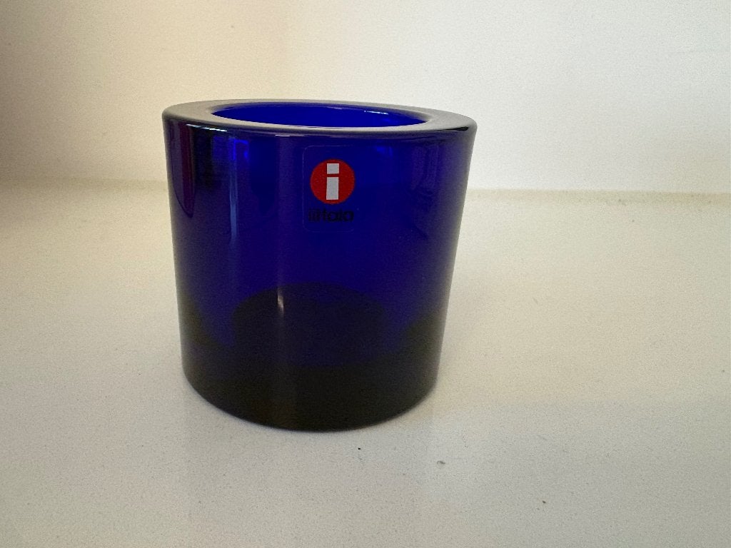 Iittala Kivi cobaltblue, Blauw, Waxinelichthouder, Ophalen of Verzenden, 6 cm