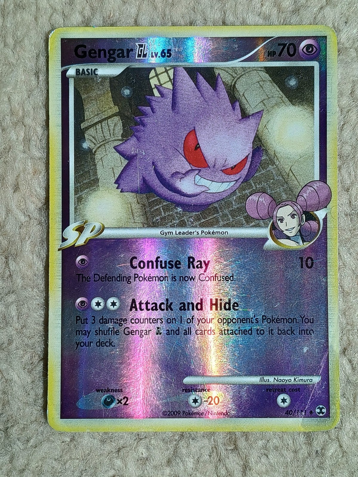 Vintage gengar 40/111 reverse holo pokemon kaart, Ophalen of Verzenden, Zo goed als nieuw, Losse kaart, Foil