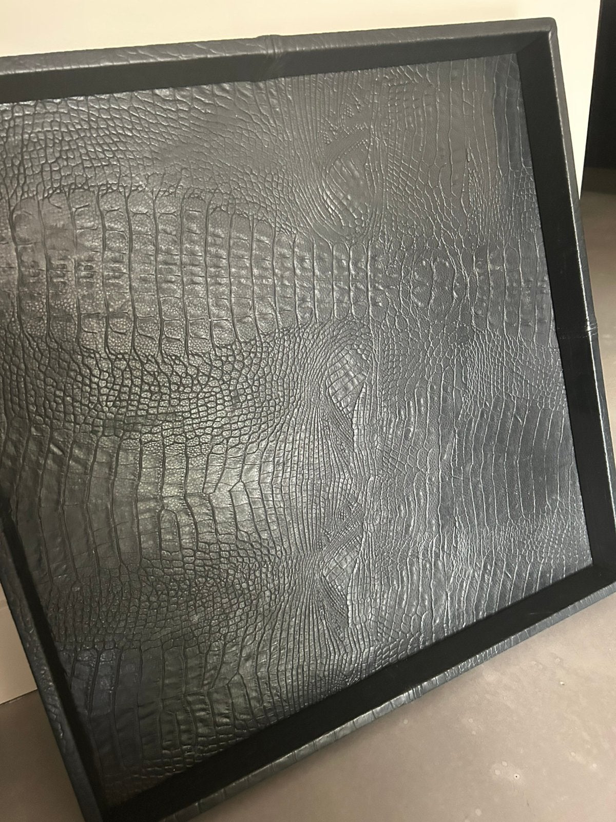 Leren croco dienblad zwart, Ophalen, Zo goed als nieuw, Vierkant, Overige materialen