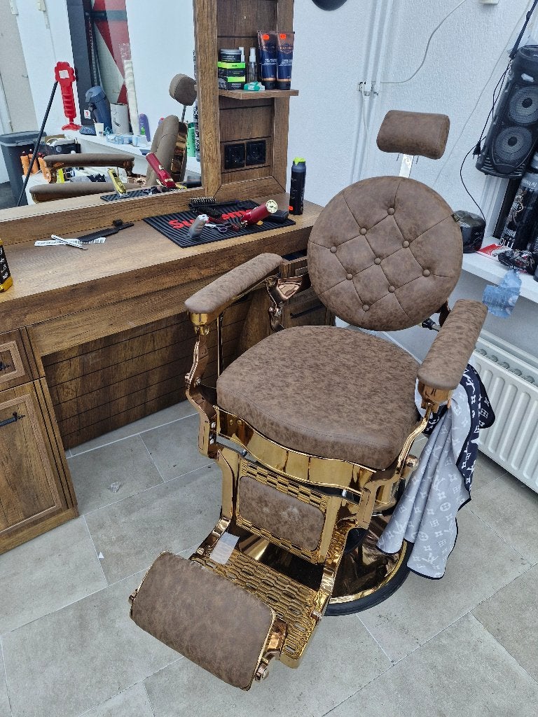 Luxe kappersstoel / barbierstoel - Zo goed als nieuw, Ophalen, Zo goed als nieuw, Overige typen